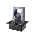 Fantana decorativa cu iluminare LED si efect de miscare V1, Lumineo, interior/exterior, 18.8 x 21.5 x 25.5 cm, IP44, polirasina