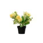 Floare artificiala in ghiveci Hydrangea, Decoris, Ø18 x 24 cm, poliester/plastic, galben