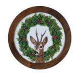 Platou decorativ Deer, Decoris, 23x1.5 cm, lemn de mango