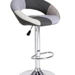 Scaun de bar Salvador Patch, Bizzotto, 55x50x80 cm, otel/poliester, gri