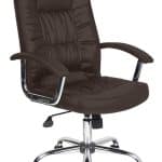 Scaun de birou ergonomic, Bedora  Abraj, piele ecologica, maro